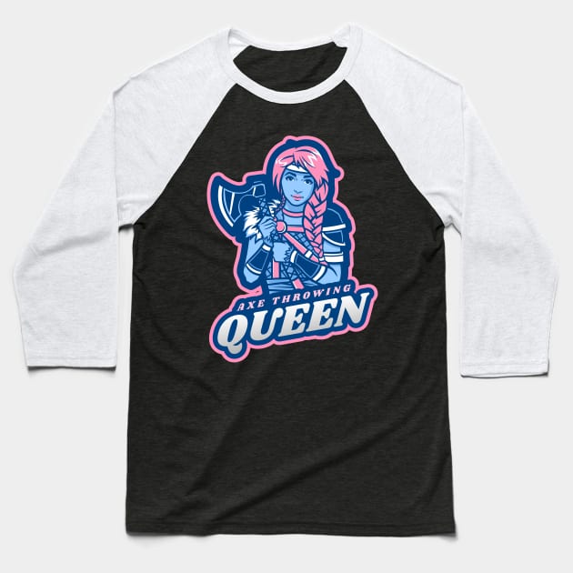 Axe Throwing Queen Baseball T-Shirt by JonTee